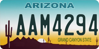 AZ license plate AAM4294