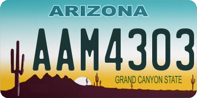 AZ license plate AAM4303