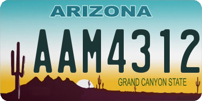 AZ license plate AAM4312