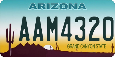 AZ license plate AAM4320