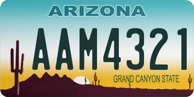 AZ license plate AAM4321