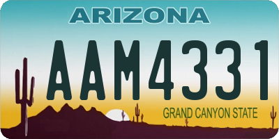 AZ license plate AAM4331