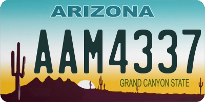 AZ license plate AAM4337