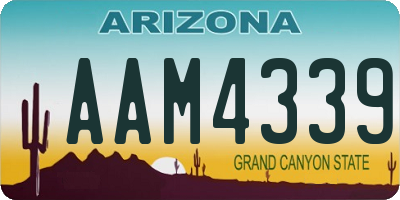 AZ license plate AAM4339