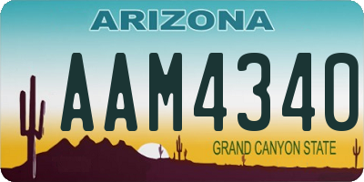 AZ license plate AAM4340