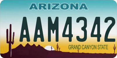 AZ license plate AAM4342