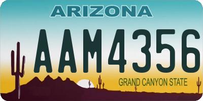 AZ license plate AAM4356