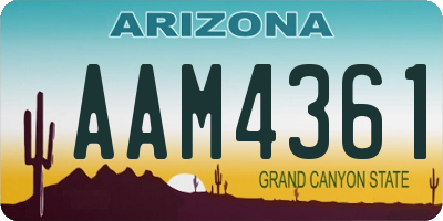 AZ license plate AAM4361