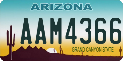AZ license plate AAM4366