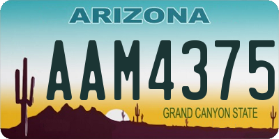 AZ license plate AAM4375