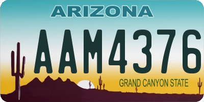 AZ license plate AAM4376