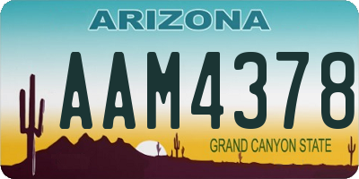 AZ license plate AAM4378