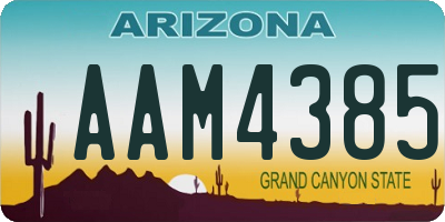 AZ license plate AAM4385