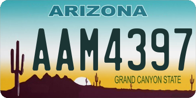 AZ license plate AAM4397