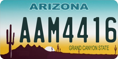 AZ license plate AAM4416