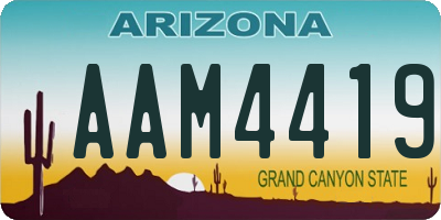 AZ license plate AAM4419