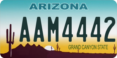 AZ license plate AAM4442