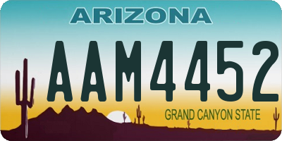 AZ license plate AAM4452