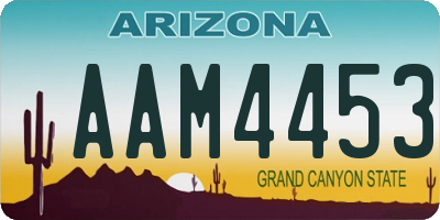 AZ license plate AAM4453