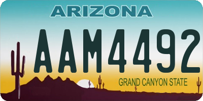 AZ license plate AAM4492