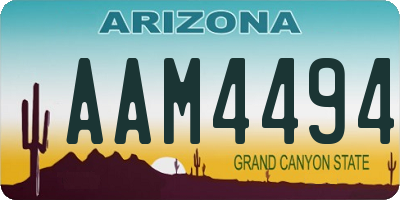 AZ license plate AAM4494