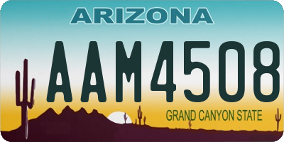 AZ license plate AAM4508