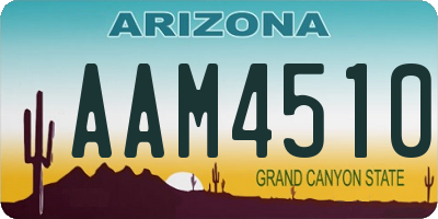 AZ license plate AAM4510