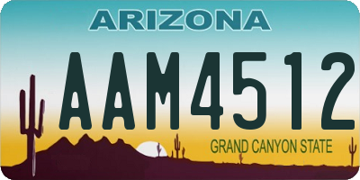 AZ license plate AAM4512