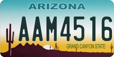 AZ license plate AAM4516