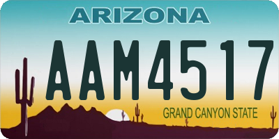 AZ license plate AAM4517