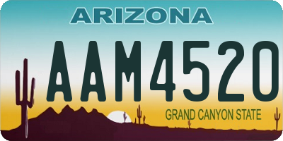 AZ license plate AAM4520
