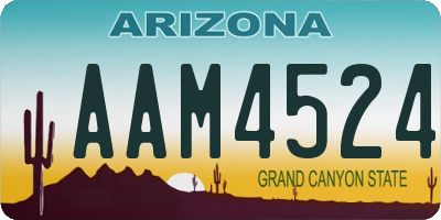 AZ license plate AAM4524