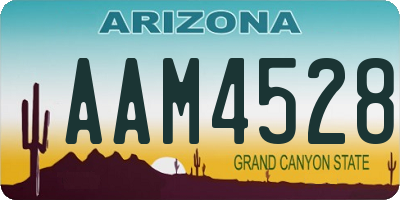 AZ license plate AAM4528