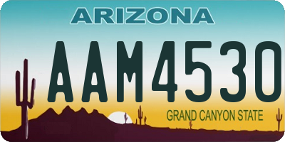 AZ license plate AAM4530