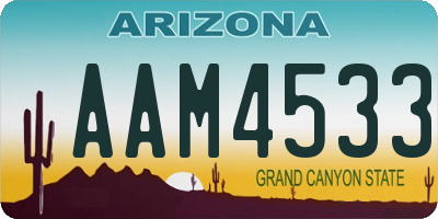 AZ license plate AAM4533