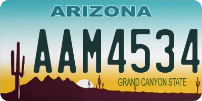 AZ license plate AAM4534