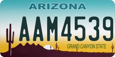 AZ license plate AAM4539