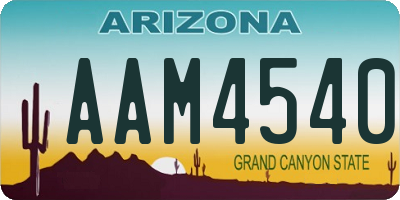 AZ license plate AAM4540