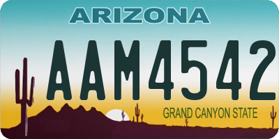 AZ license plate AAM4542