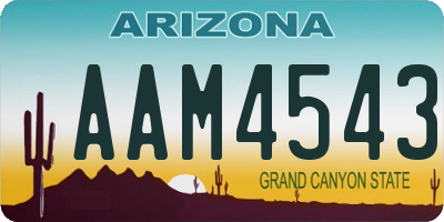 AZ license plate AAM4543