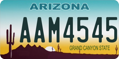 AZ license plate AAM4545