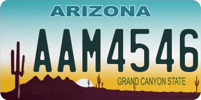 AZ license plate AAM4546