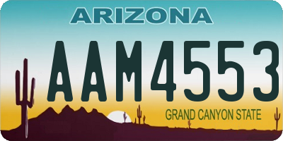 AZ license plate AAM4553
