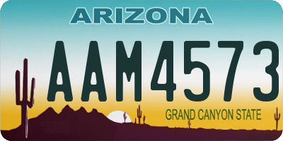 AZ license plate AAM4573