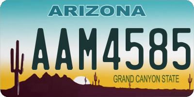 AZ license plate AAM4585
