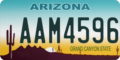 AZ license plate AAM4596