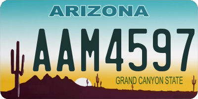 AZ license plate AAM4597