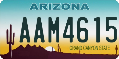 AZ license plate AAM4615