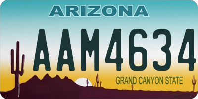 AZ license plate AAM4634