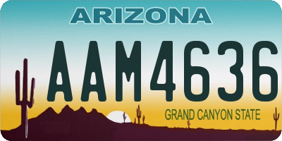 AZ license plate AAM4636